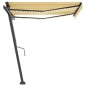vidaXL Toldo automático LED sensor de viento amarillo blanco 350x250cm vidaXL Toldo automático LED sensor de viento amarillo blanco 350x250cm