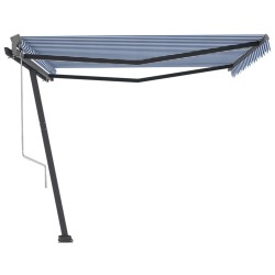 vidaXL Toldo de pie automático azul y blanco 400x300 cm