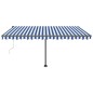 vidaXL Toldo automático LED sensor de viento azul y blanco 450x300 cm vidaXL Toldo automático LED sensor de viento azul y blanco 450x300 cm