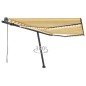 vidaXL Toldo automático LED sensor de viento amarillo blanco 450x300cm vidaXL Toldo automático LED sensor de viento amarillo blanco 450x300cm