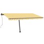 vidaXL Toldo automático LED sensor de viento amarillo blanco 450x300cm vidaXL Toldo automático LED sensor de viento amarillo blanco 450x300cm