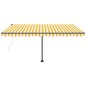 vidaXL Toldo automático LED sensor de viento amarillo blanco 450x300cm vidaXL Toldo automático LED sensor de viento amarillo blanco 450x300cm