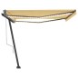 vidaXL Toldo automático LED sensor de viento amarillo blanco 450x300cm vidaXL Toldo automático LED sensor de viento amarillo blanco 450x300cm
