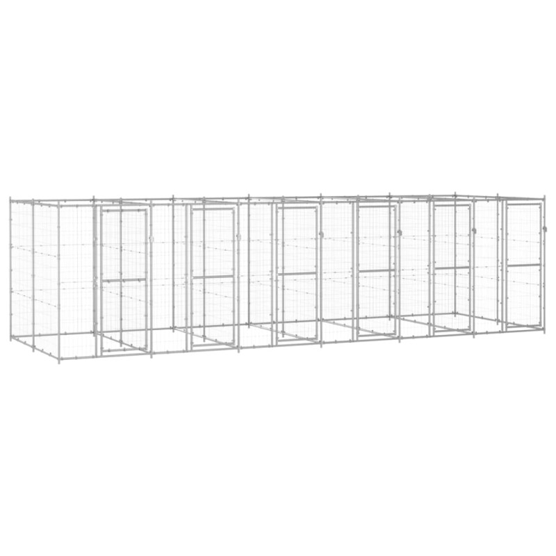 vidaXL Perrera de exterior de acero galvanizado 14,52 m² vidaXL Perrera de exterior de acero galvanizado 14,52 m²