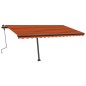 vidaXL Toldo manual retráctil con LED naranja y marrón 450x300 cm vidaXL Toldo manual retráctil con LED naranja y marrón 450x300 cm