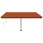 vidaXL Toldo manual retráctil con LED naranja y marrón 450x300 cm vidaXL Toldo manual retráctil con LED naranja y marrón 450x300 cm