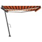 vidaXL Toldo manual retráctil con LED naranja y marrón 450x300 cm vidaXL Toldo manual retráctil con LED naranja y marrón 450x300 cm