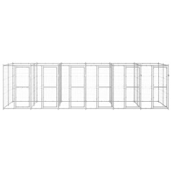 vidaXL Perrera de exterior de acero galvanizado 14,52 m²