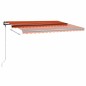 vidaXL Toldo manual retráctil con LED naranja y marrón 450x300 cm vidaXL Toldo manual retráctil con LED naranja y marrón 450x300 cm