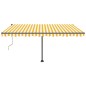 vidaXL Toldo de pie automático amarillo y blanco 400x350 cm vidaXL Toldo de pie automático amarillo y blanco 400x350 cm