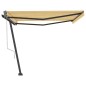 vidaXL Toldo de pie automático amarillo y blanco 400x350 cm vidaXL Toldo de pie automático amarillo y blanco 400x350 cm