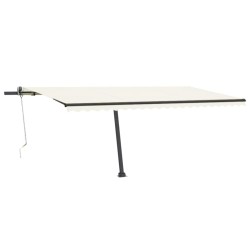 vidaXL Toldo automático con LED y sensor de viento crema 500x300 cm