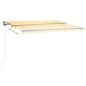 vidaXL Toldo manual retráctil con LED amarillo y blanco 400x350 cm vidaXL Toldo manual retráctil con LED amarillo y blanco 400x350 cm