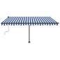 vidaXL Toldo manual retráctil con LED azul y blanco 400x350 cm vidaXL Toldo manual retráctil con LED azul y blanco 400x350 cm