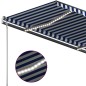 vidaXL Toldo manual retráctil con LED azul y blanco 400x350 cm vidaXL Toldo manual retráctil con LED azul y blanco 400x350 cm