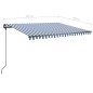 vidaXL Toldo manual retráctil con LED azul y blanco 400x350 cm vidaXL Toldo manual retráctil con LED azul y blanco 400x350 cm