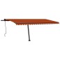 vidaXL Toldo automático LED sensor de viento naranja marrón 500x350 cm vidaXL Toldo automático LED sensor de viento naranja marrón 500x350 cm