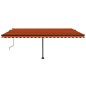 vidaXL Toldo automático LED sensor de viento naranja marrón 500x350 cm vidaXL Toldo automático LED sensor de viento naranja marrón 500x350 cm