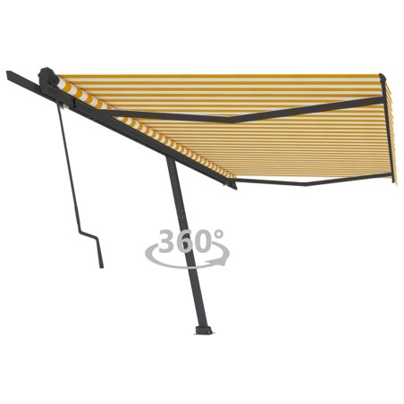 vidaXL Toldo de pie automático amarillo y blanco 500x350 cm