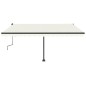 vidaXL Toldo manual retráctil con LED color crema 450x350 cm