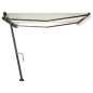 vidaXL Toldo manual retráctil con LED color crema 450x350 cm