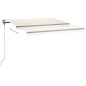 vidaXL Toldo manual retráctil con LED color crema 450x350 cm