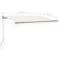 vidaXL Toldo manual retráctil con LED color crema 450x350 cm