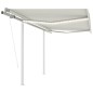 vidaXL Toldo automático LED sensor de viento crema 3,5x2,5 m vidaXL Toldo automático LED sensor de viento crema 3,5x2,5 m
