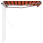 vidaXL Toldo retráctil automático con postes naranja y marrón 3,5x2,5m vidaXL Toldo retráctil automático con postes naranja y marrón 3,5x2,5m