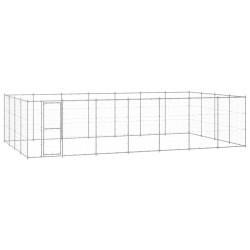 vidaXL Perrera de exterior de acero galvanizado 33,88 m²
