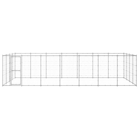 vidaXL Perrera de exterior de acero galvanizado 33,88 m²