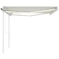 vidaXL Toldo automático con LED sensor de viento crema 4,5x3 m vidaXL Toldo automático con LED sensor de viento crema 4,5x3 m