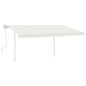 vidaXL Toldo manual retráctil con LED crema 4x3,5 m vidaXL Toldo manual retráctil con LED crema 4x3,5 m