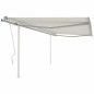 vidaXL Toldo manual retráctil con postes crema 4x3,5 m vidaXL Toldo manual retráctil con postes crema 4x3,5 m