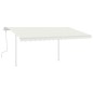 vidaXL Toldo manual retráctil con postes crema 4x3,5 m vidaXL Toldo manual retráctil con postes crema 4x3,5 m