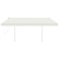 vidaXL Toldo manual retráctil con postes crema 4x3,5 m vidaXL Toldo manual retráctil con postes crema 4x3,5 m