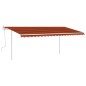 vidaXL Toldo manual retráctil con postes naranja y marrón 5x3,5 m vidaXL Toldo manual retráctil con postes naranja y marrón 5x3,5 m