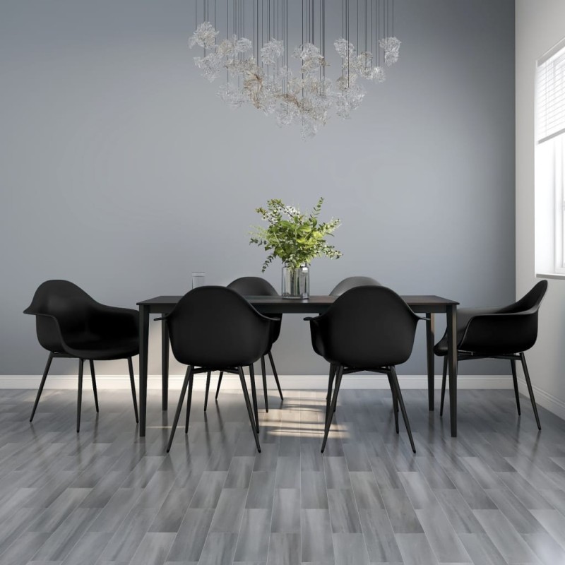 vidaXL Sillas de comedor 6 unidades negras PP vidaXL Sillas de comedor 6 unidades negras PP