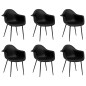 vidaXL Sillas de comedor 6 unidades negras PP vidaXL Sillas de comedor 6 unidades negras PP