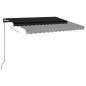 vidaXL Toldo manual retráctil con LED gris antracita 3x2,5 m