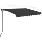 vidaXL Toldo manual retráctil con LED gris antracita 3x2,5 m