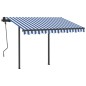 vidaXL Toldo automático LED sensor de viento azul y blanco 3,5x2,5 m vidaXL Toldo automático LED sensor de viento azul y blanco 3,5x2,5 m