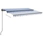 vidaXL Toldo automático LED sensor de viento azul y blanco 3,5x2,5 m vidaXL Toldo automático LED sensor de viento azul y blanco 3,5x2,5 m
