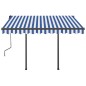 vidaXL Toldo automático LED sensor de viento azul y blanco 3,5x2,5 m vidaXL Toldo automático LED sensor de viento azul y blanco 3,5x2,5 m
