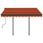 vidaXL Toldo manual retráctil con LED naranja y marrón 3,5x2,5 m vidaXL Toldo manual retráctil con LED naranja y marrón 3,5x2,5 m