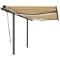 vidaXL Toldo automático LED sensor de viento amarillo blanco 3,5x2,5 m vidaXL Toldo automático LED sensor de viento amarillo blanco 3,5x2,5 m