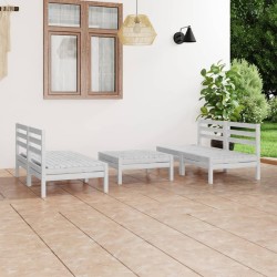 vidaXL Juego de muebles de jardín 5 piezas madera maciza pino blanco
