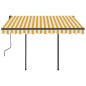 vidaXL Toldo automático LED sensor de viento amarillo blanco 3,5x2,5 m vidaXL Toldo automático LED sensor de viento amarillo blanco 3,5x2,5 m