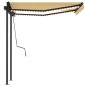 vidaXL Toldo automático LED sensor de viento amarillo blanco 3,5x2,5 m vidaXL Toldo automático LED sensor de viento amarillo blanco 3,5x2,5 m