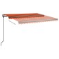 vidaXL Toldo automático retráctil con postes naranja y marrón 4x3 m vidaXL Toldo automático retráctil con postes naranja y marrón 4x3 m